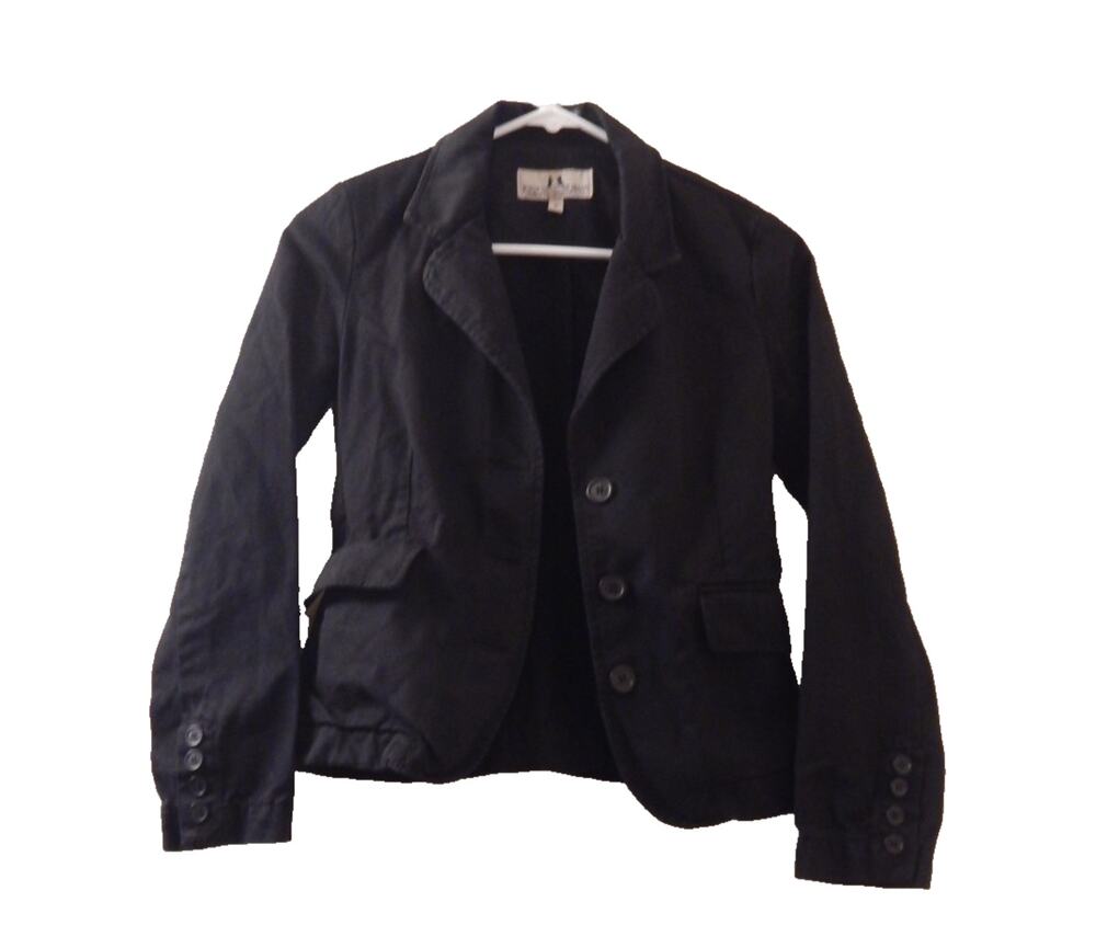 VTG Juicy Couture Womens Y2K Petite Jacket Sport Coat Made USA Black Button